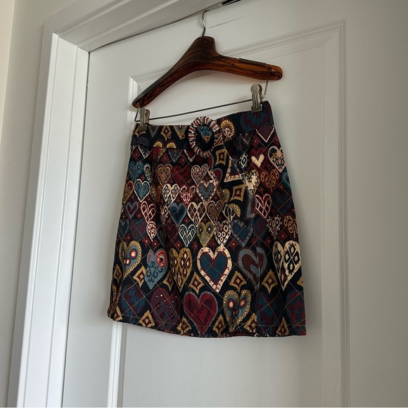 Farm Rio Black Hearts Ikat Mini Skirt - Picture 6 of 9